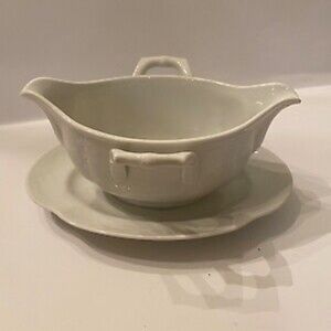 Vintage Dubarry Gravy Boat with attached underplate by A.K. Kaiser W. Germany